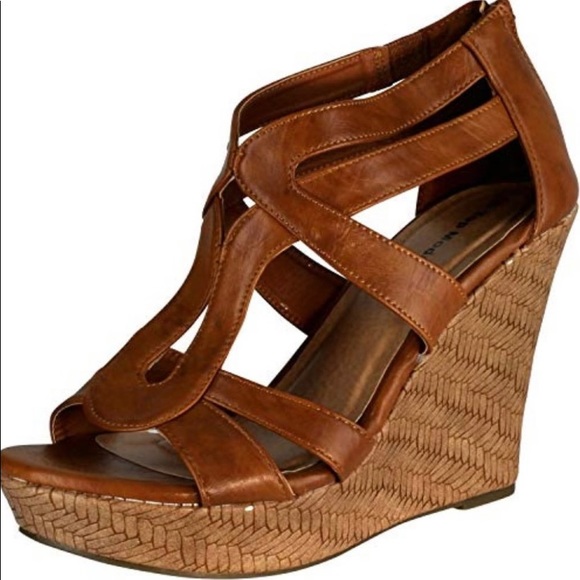 BNIB Top Moda tan wedges in size 10 - Picture 1 of 11